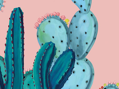 Cactus cactus cactuslove illustration loreta painting pattern realism skatergirl