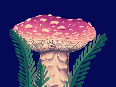 Mushroom blue digitalillustration illustration mushroom painting realist