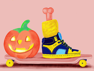 Halloween skater halloween longboard pumpkin shoe skater