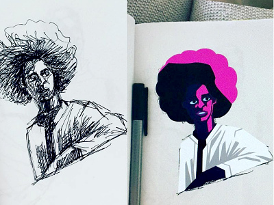 Charcater design black man character design sketchbook vector