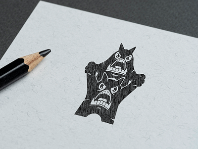 Angry character animation branding logo