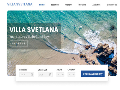 Hotel Booking Landing Page Design