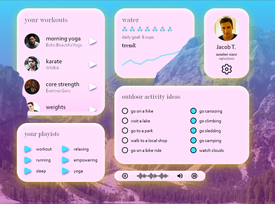 Fitness Dashboard with AR adobe xd app design dashboard dashboard design design illustration product design ui ux web design