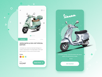 Vespa Store Mobile App - UI Exploration app store design mobile apps mobile store pastel ui ui design uiux vespa