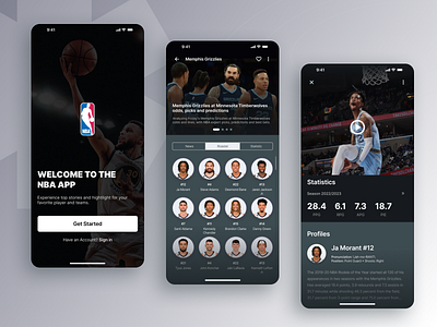 NBA Mobile App - UI Exploration app store basket design mobile apps nba nba app ui ui design uiux