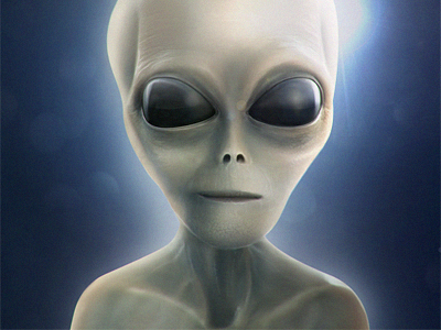 Alien Head illustration (digital painting)