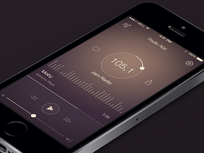 FM Radio UI - IOS 7 App design rebound