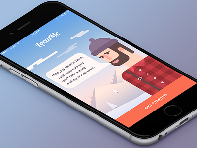LocalMe iPhone App directory flat guide illustration interface ios iphone location map photoshop resort ski