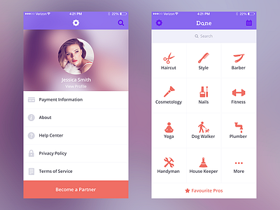 'Done' iPhone App Concept find flat grid interface ios iphone local location professional service ui ux