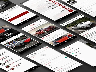 Patina Android App Material Design android app application car design flat material social vehicle