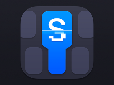 Scan Keyboard IOS App Icon custom dark flat gradient ios ipad iphone keyboard recognition scanner