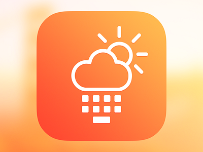 Weather App Icon bridge flat icon illustration ios iphone keyboard launcher sun sunny thunderstorm weather