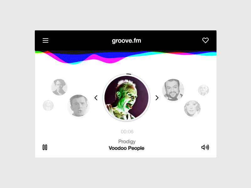 Radio Card Rebound Animation after effects ae flat interface ui card viget music radio animation gif