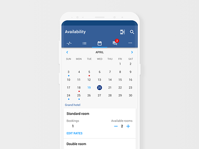 Pulse availability screen for android