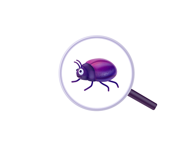 Bug illustration for CleanMyMac X beetle bug character cmm cmmx icon insect macpaw magnifying glass malware oldschool realistic scan search virus