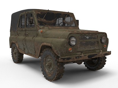 UAZ 459 3D Rendering 3d army cg jeep lightning mental ray rendering russia soviet union suv texturing visualization vray