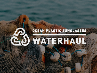 Waterhaul Round 4 design logo ocean plastic recycle sunglasses typography waves