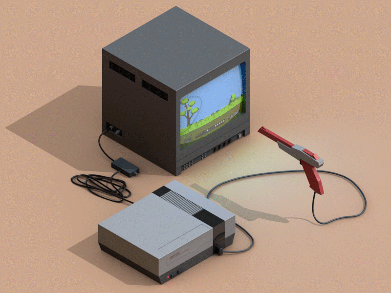 NES - Nintendo Entertainment System 3d 8bit adobe after effects animation c4d cinema 4d console gif isometric nes nintendo