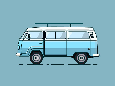 Van car illustration travel van volkswagen