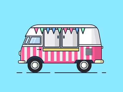 Ice-cream Car car ice cream illustration