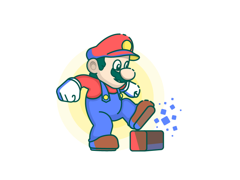 Mario childhood fc illustration mario super mario