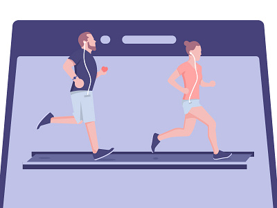 Chasing chasing gym illustration love phone running