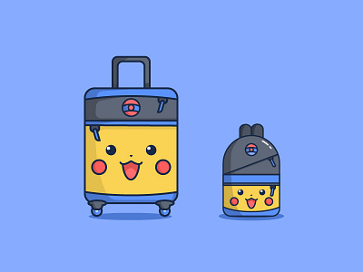 Pikachu luggage illustration luggage pikachu pokemon schoolbag