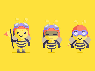 Bee bee flag helmet illustration