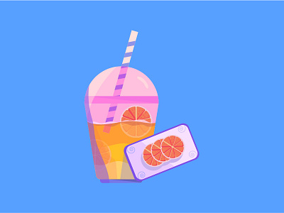 Juice cup illustration juice orange straw