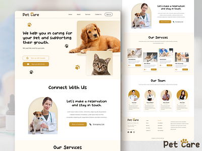 Pet Care - Landing Page design figma landing page pet ui veterinary website