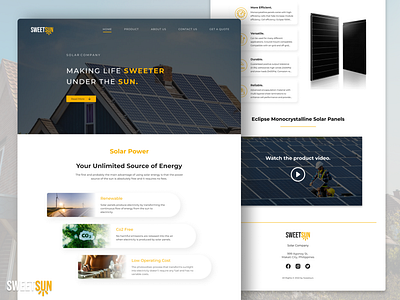 SweetSun - Landing Page figma landing page ui design