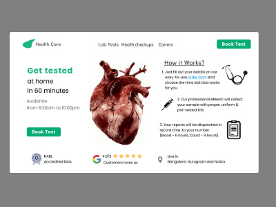 Health care app design graphic design health care heart illustration landing page typography ui ux vector