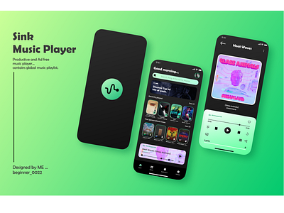 Sink Music Player app design figma plugin ui uiux