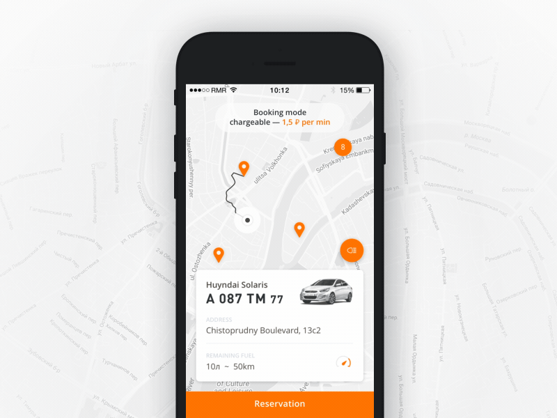 Design concept for car sharing app app car concept ios share ui