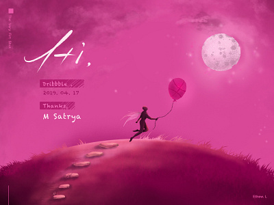 Hi Dribbble! art balloon design dribbble first shot floating hi illustration wings