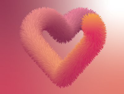 3D TEXTURE - FLUFFY HEART branding design graphic design illustration logo typography vector