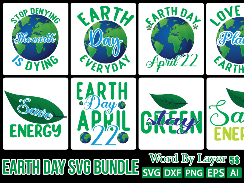 EARTH DAY SVG BUNDLE by Asma GraphicPicker on Dribbble