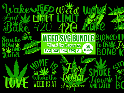 WEED SVG BUNDLE ai dxf eps graphic design jpg png svg