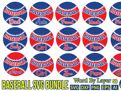 Baseball svg bundle ai dxf eps graphic design logo png svg