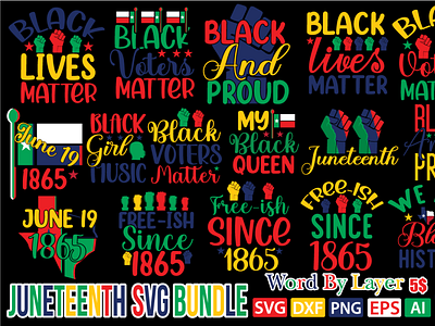 Juneteenth svg bundle ai design dxf eps graphic design illustration juneteenth svg bundle logo png svg