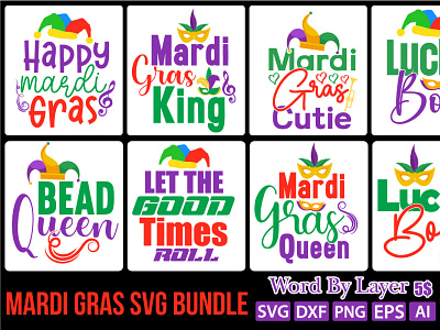 Mardi Gras svg bundle