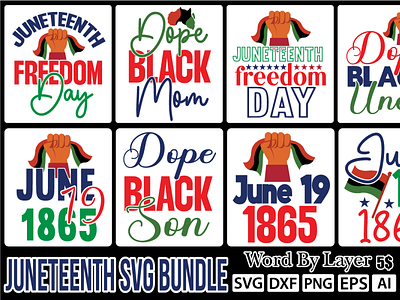 Juneteenth svg bundle ai design dxf eps graphic design illustration juneteenth svg bundle logo png svg