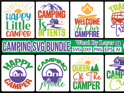 Camping svg bundle ai camping svg bundle design dxf eps graphic design illustration logo png svg
