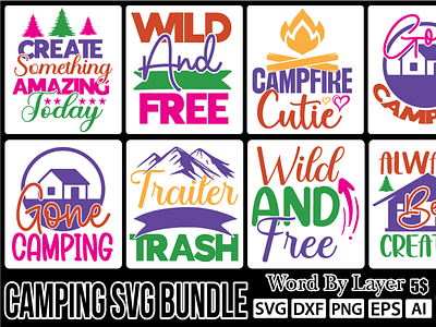 Camping svg bundle ai camping svg bundle design dxf eps graphic design illustration logo png svg