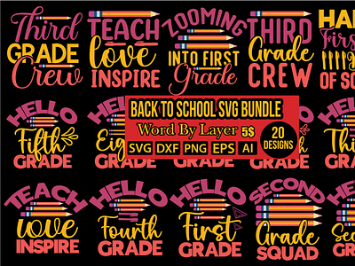 Back To School Svg Bundle ai back to school svg bundle design dxf eps graphic design illustration logo png svg