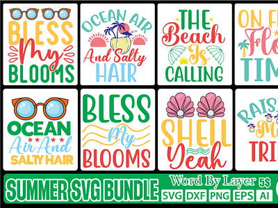 Summer SVG Bundle ai design dxf eps graphic design illustration logo png summer svg bundle svg