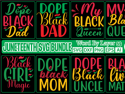 Juneteenth Svg Bundle ai design dxf eps graphic design illustration juneteenth svg bundle logo png svg