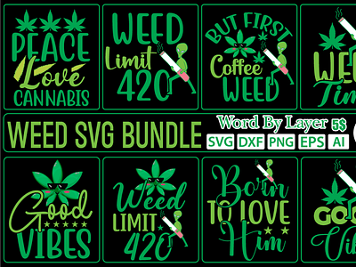 Weed SVG Bundle ai design dxf eps graphic design illustration logo png svg weed svg bundle
