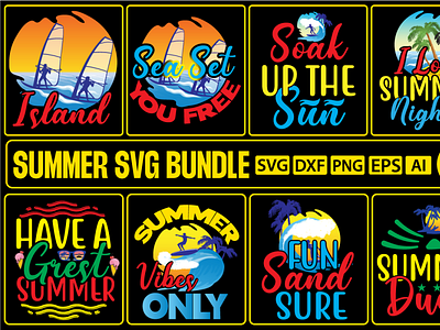 SUMMER SVG BUNDLE ai design dxf eps graphic design illustration logo png summer svg bundle svg