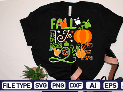 Fall in Love Sublimation PNG File ai design dxf eps graphic design illustration logo png svg